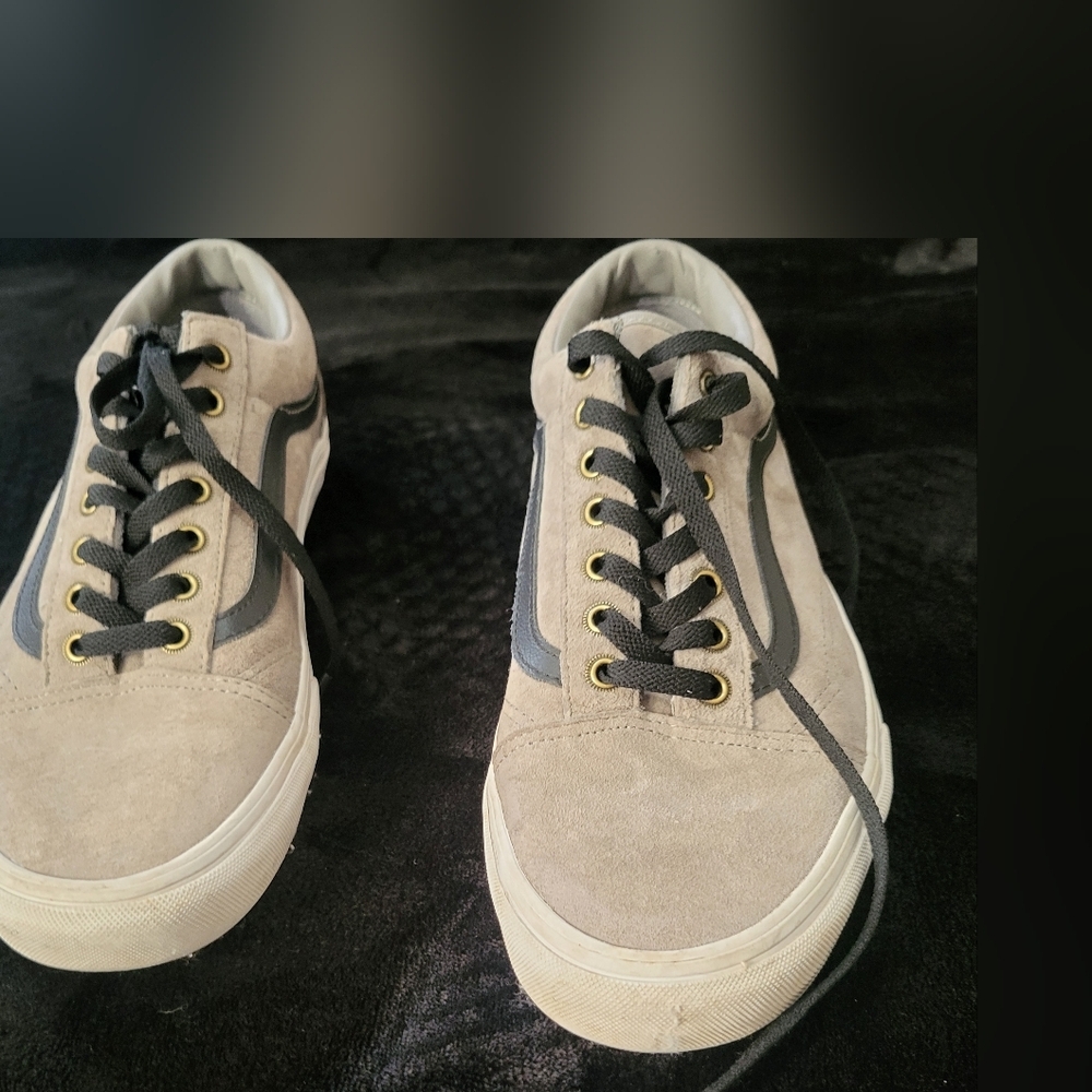 Vans - EUC - Mens Old School Grey and Black Shoes with Scotchgard - Size 10.5 - Picture 4 of 7